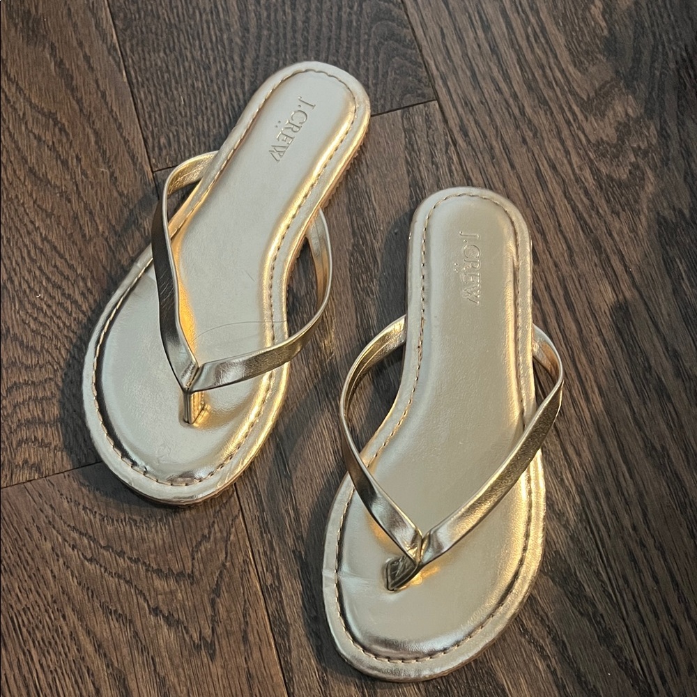J. Crew Metallic Gold Sandals
